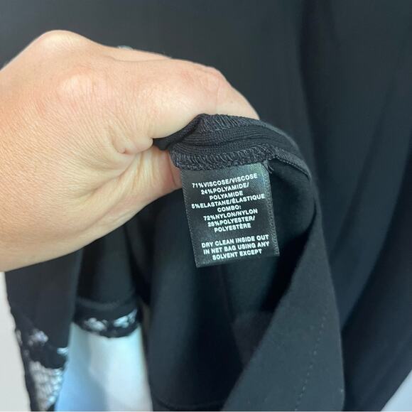 Lafayette 148 New York Black and White Lace Midi Dress Size 16 NWT - Picture 8 of 9